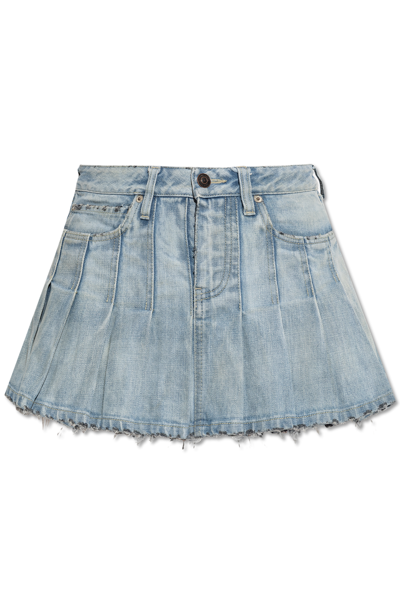 BALENCIAGA v waist denim skirt スカート Balenciaga Flared Bottom Denim Midi Skirt women - Glamood Outlet